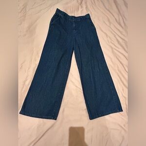 Jenni Kayne dark wash lightweight denim high waist wide leg jean Sz 6